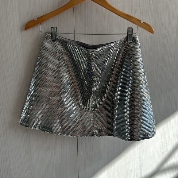 HM studio micro mini sequin silver mini skirt size 4 - Picture 5 of 8